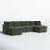 Annai 129" Wide Reversible Modular Corner Sectional with Ottoman