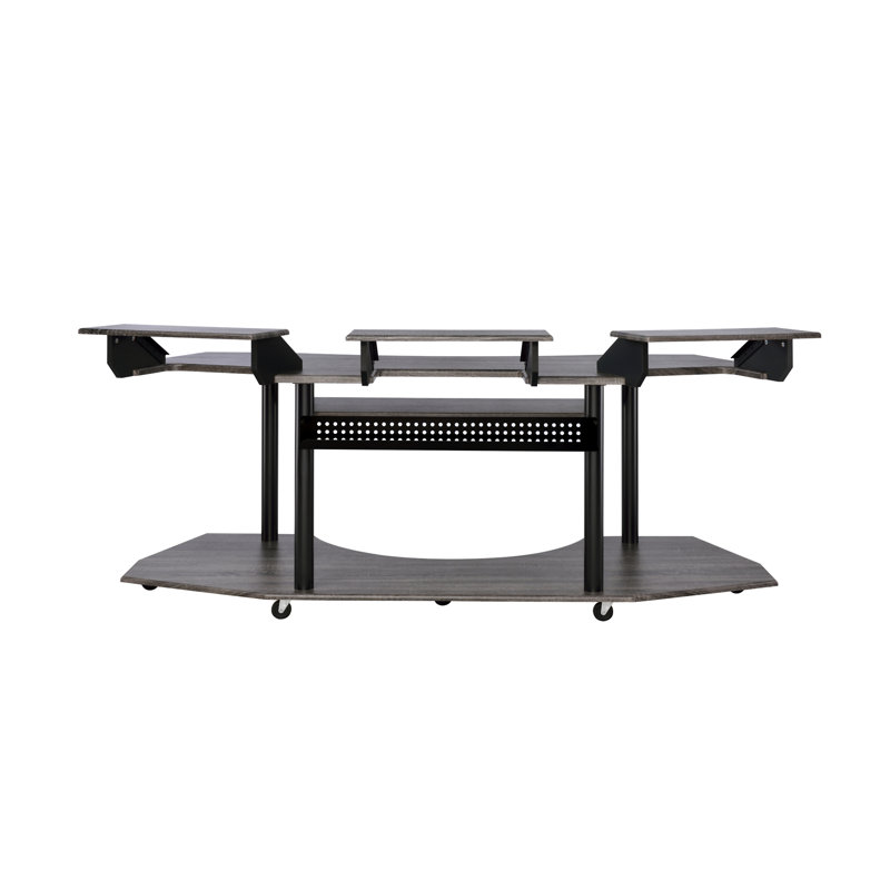 Bureau pour studio 83 po Eleazar finition chêne (sans les chaises de bureau), H 37 po x l 83 po x P 40 po, Chêne foncé
