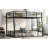 Black Full Xl Over Queen Metal Bunk Bed For Teens And Guests - Space, Quiet Sleep, , Quick Assembly Noise Reduced, Matte Black, Low With Guardrails, Long-Lasting Stability-1522460367