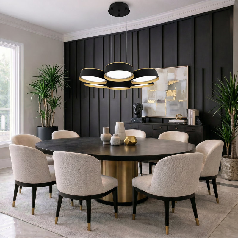 Jahim Integrated LED Matte Black Chandelier