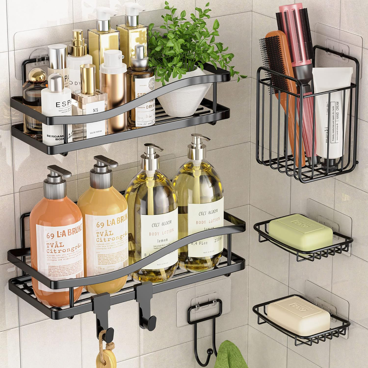 Rebrilliant Mahleek Suction Stainless Steel Shower Caddy