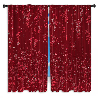 Rideaux de fenêtre à motif floral obscurcissant et obscurcissant - 2 panneaux