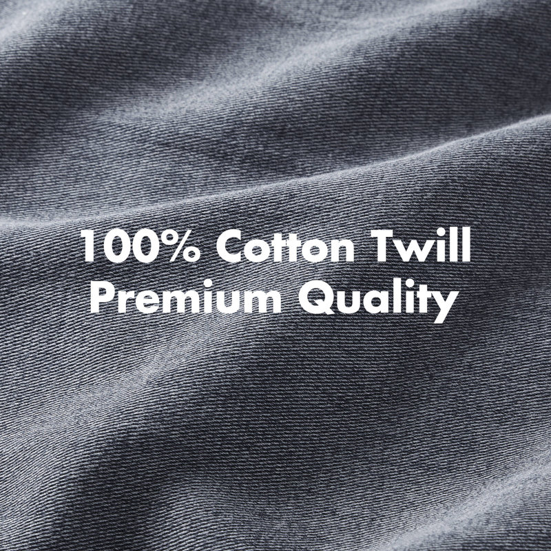 3PCS Twill Washed Duvet Set, Full / Double Duvet Cover + 2 PIllow Shams