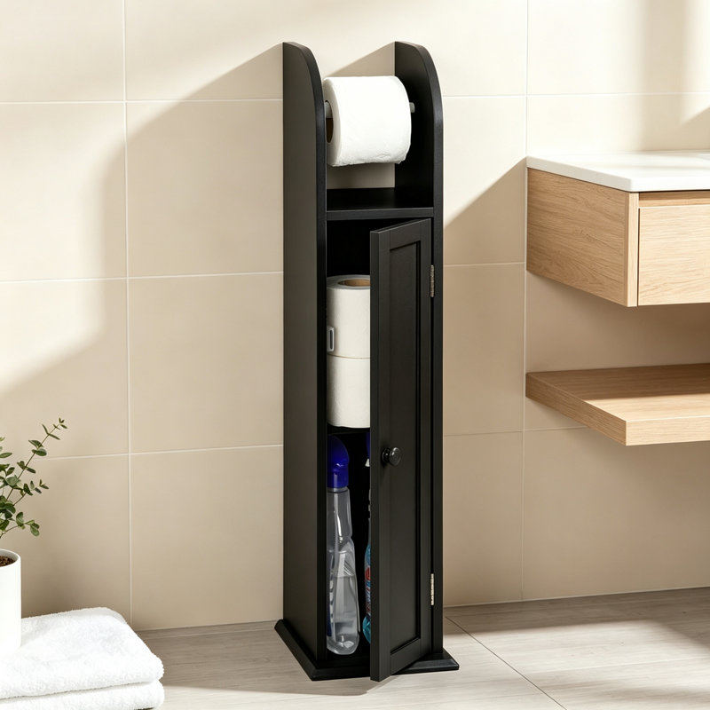 Free Standing Toilet Paper Holder, Black