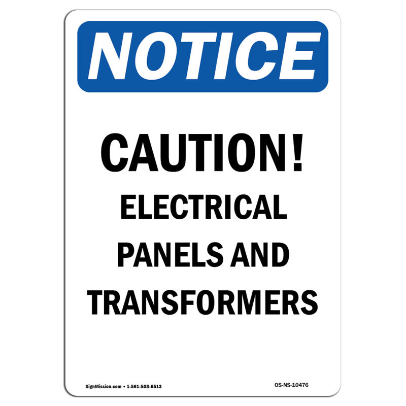 Panneaux électriques d'avertissement et panneau de transformateurs, H 24 po x l 18 po x P 0,1 po