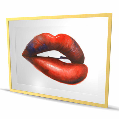 Beautiful Red Mouth - Fashion Livingroom Framed Print Decor