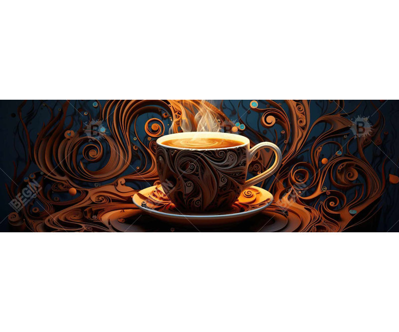 Coffee Trance - Minimalist Blue Canvas | Home Decor Art