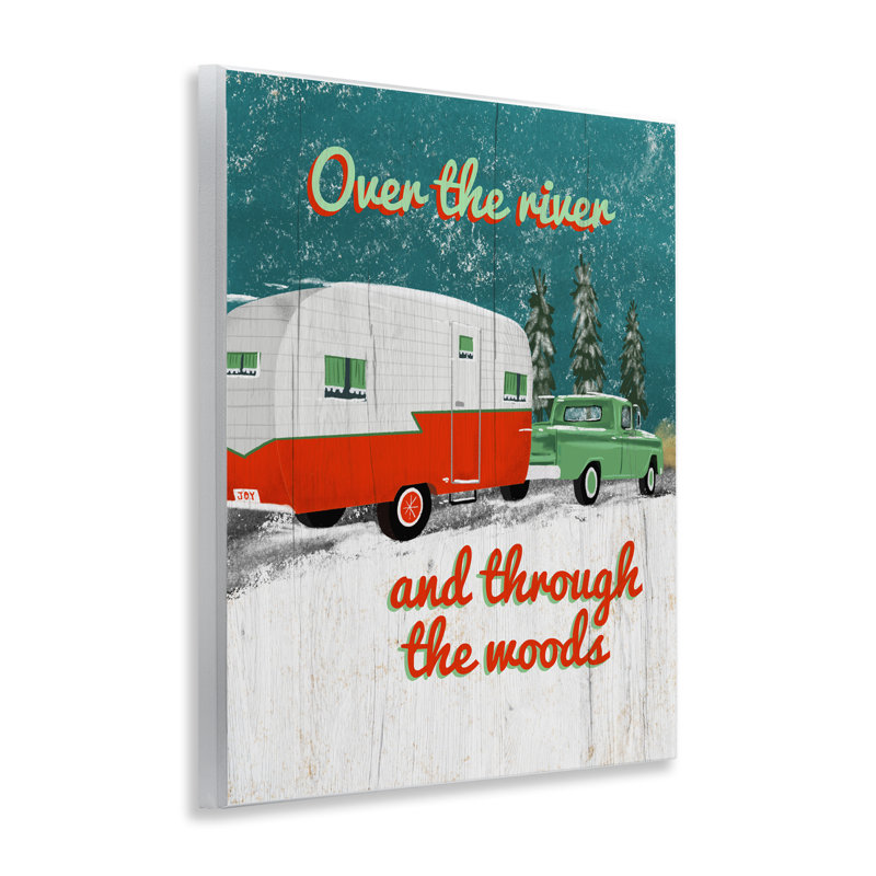 Plaque murale Rustic Christmas Road Trip, design par Jilly Jack Designs