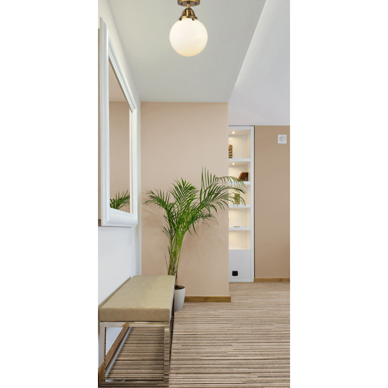 Alphonsa Glass Semi Flush Mount, No Bulb Included, Yes, Brushed Brass