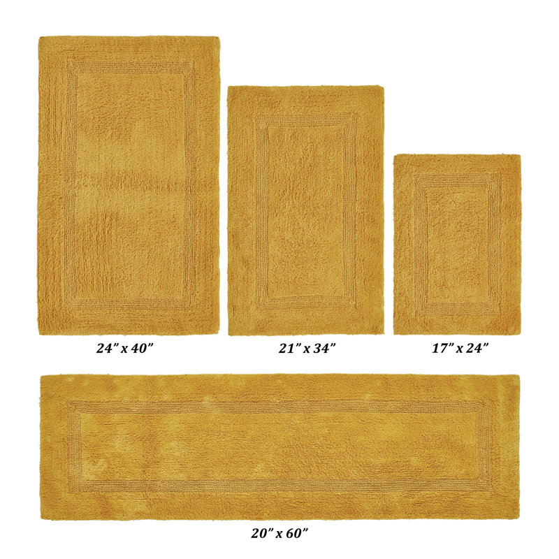 Ensemble de tapis pour salle de bain 100% coton 2370 g / m² Lux Premium, Jaune