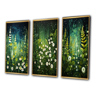 «Ferns Plant Verdant Abundance», 3 pièces sur toile
