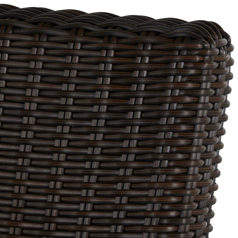 Fauteuil d'angle rond club tissé à l'intérieur noyer noir, No Welt, Cabana à rayures minuit, Noyer noir