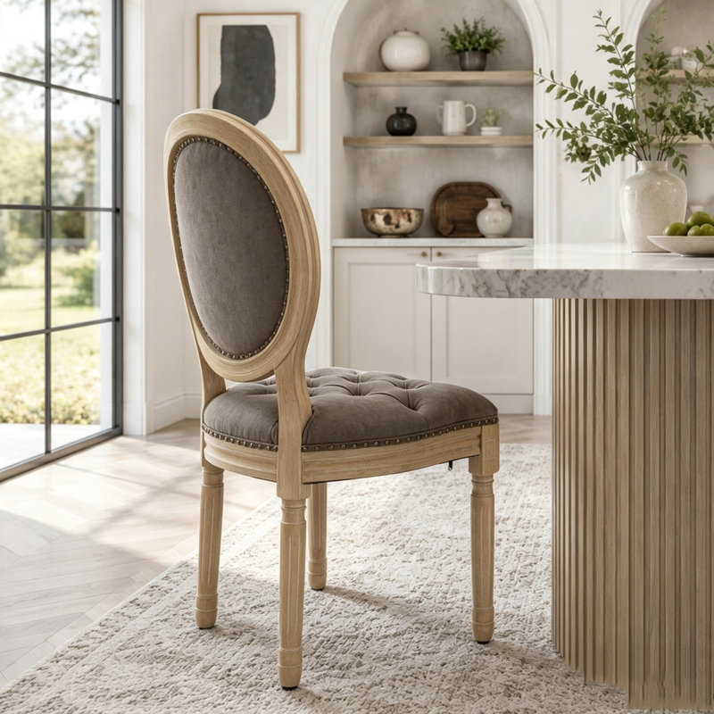 Chaise en bois massif, Brun