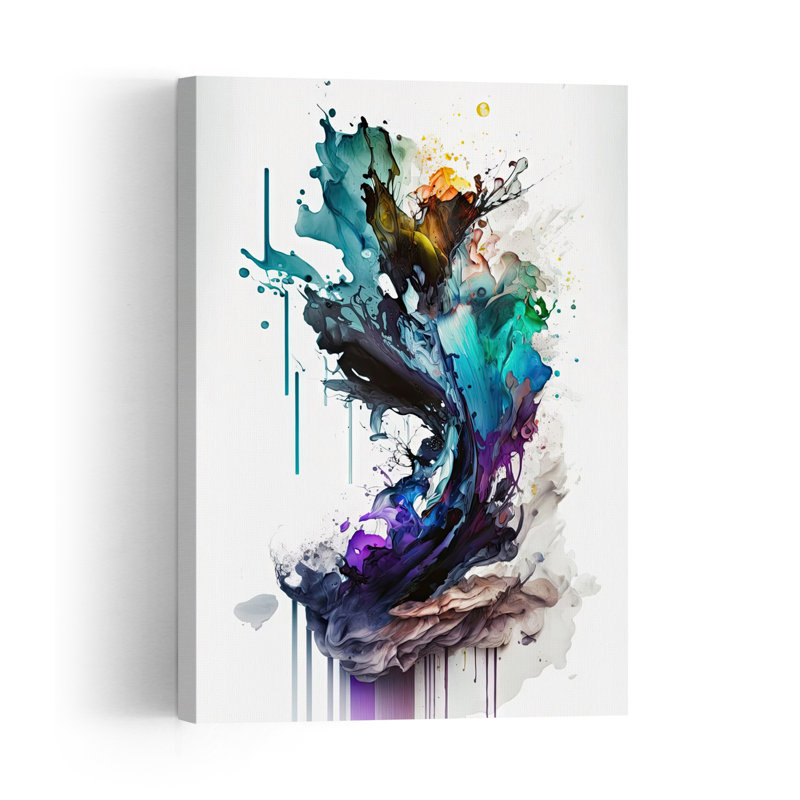 Dynamic Color Burst Abstract Colorful Ethereal Wall Art Print by Mauro - Wrapped Canvas Print, 45.72cm H x 30.48cm W