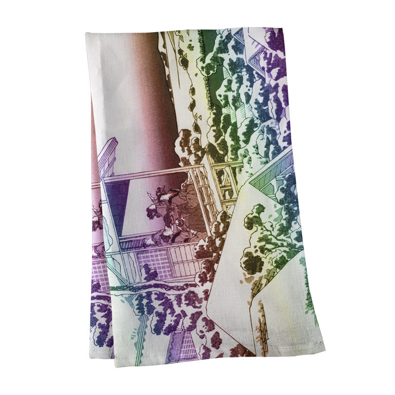Serviette de thé House at Koishikawa, Croisé en coton, Arc-en-ciel