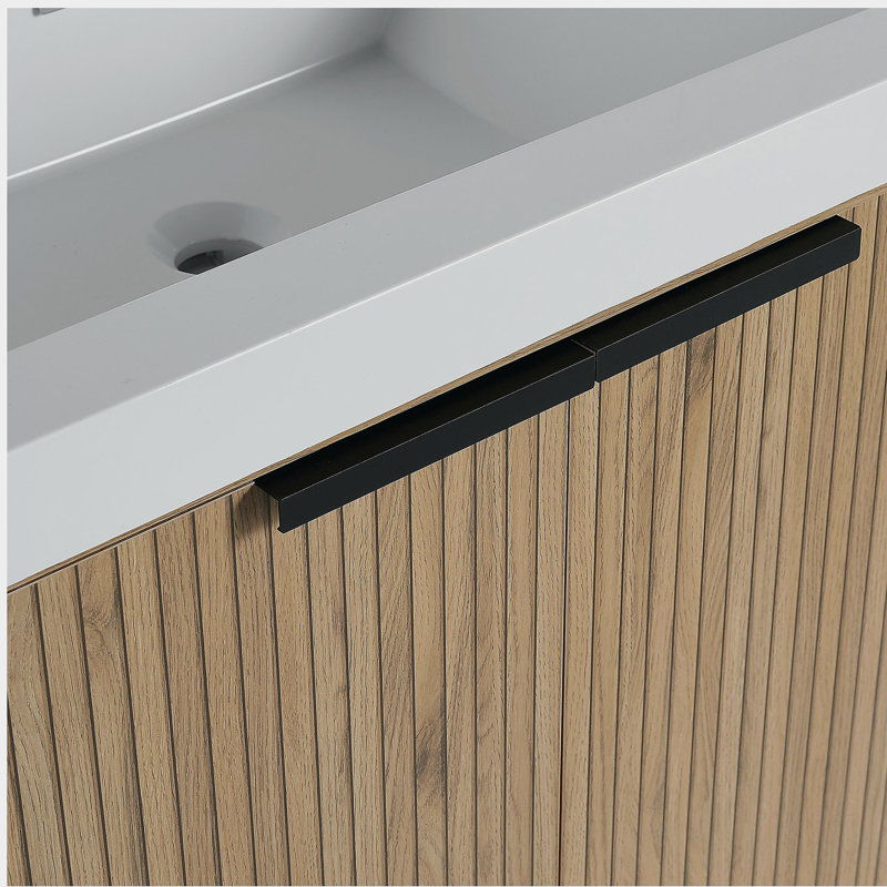 Meuble-lavabo sur pied 36 po avec lavabo en résine et 2 portes d'armoire à fermeture en douceur, 36"