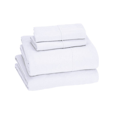 Ensemble de draps en jersey 100% coton jersey respirant | Toutes saisons, blanc