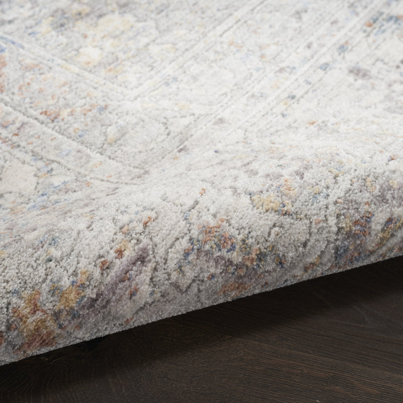 Tapis de couloir oriental brun et bleu tissé à la machine 8 po avec franges, Tapis de couloir 2 pi 2 po x 8 pi