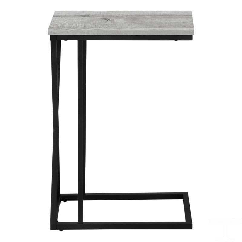 Table d'appoint, en forme de C, bout, côté, collation, stratifié, métal noir, contemporain, moderne, Gris