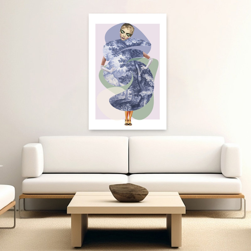 Forest Fashion Woman Abstract Classic Dreamy Forest Nature Wall Art Print 1 Piece Wrapped Canvas Wall Art