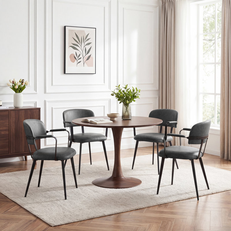 47cm H Upholstered Metal Armchair in Black