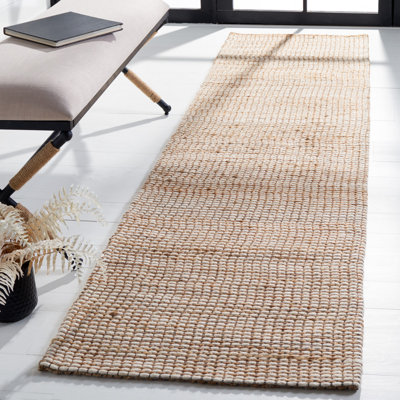 Tapis naturel / ivoire touffeté à la main Atiyanna