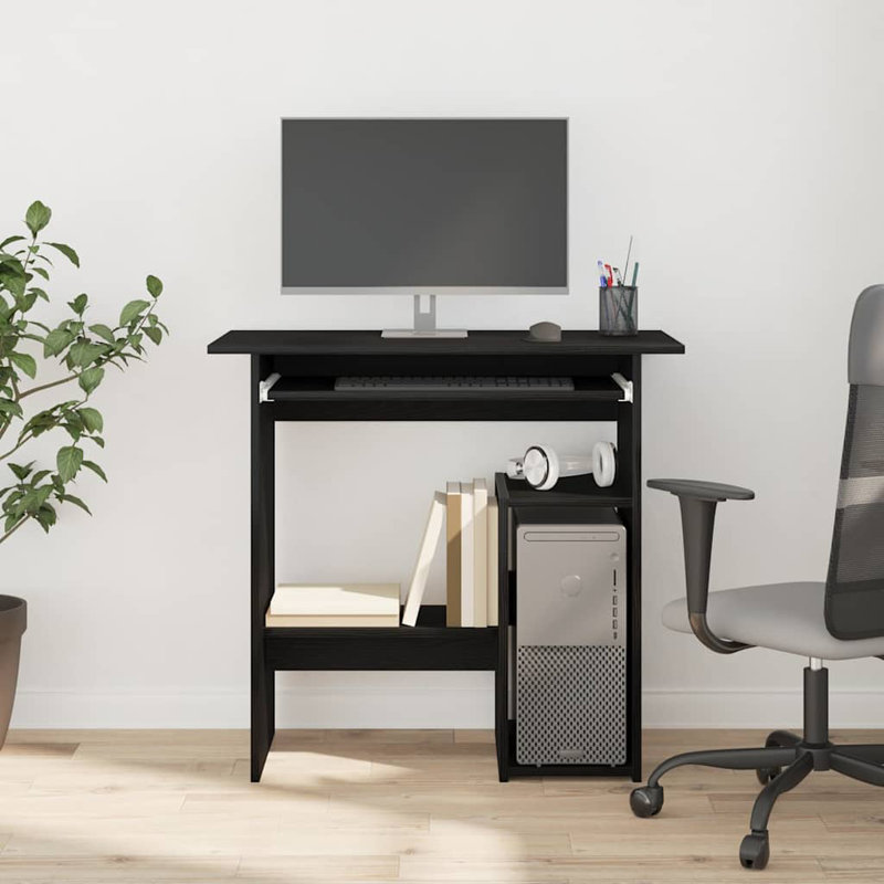 Desk Engineered Wood, Black Oak, Computer Desk