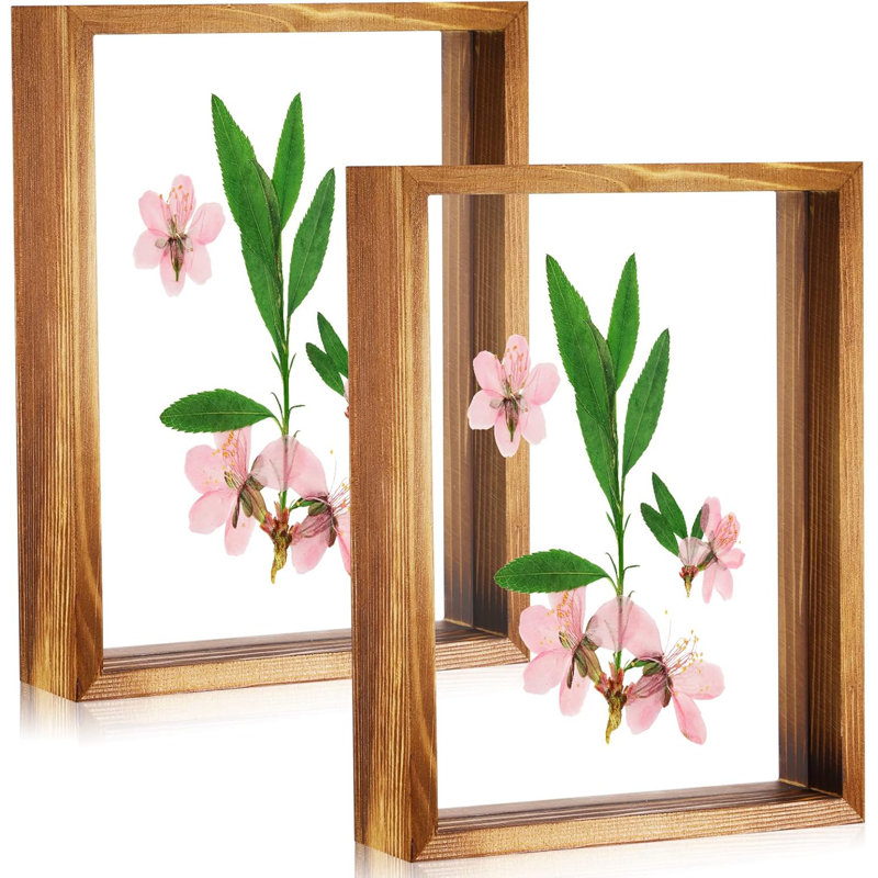 Cadre photo flottant, cadre en bois pressé double, affiche d'art mural rustique en acrylique et photo de table, cadeau pour les amis de la famille, mariage, cadeaux de bricolage