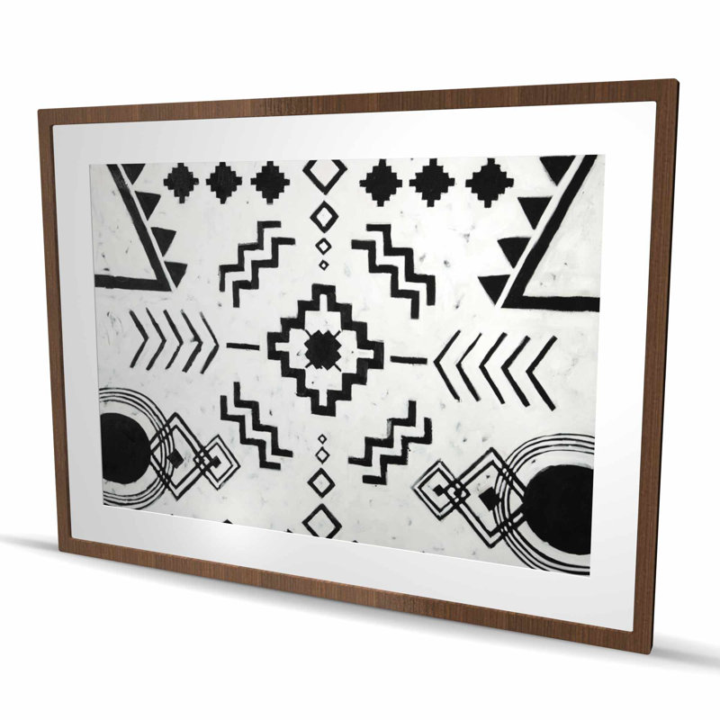 Ethnic Patterns - Bohemian White Framed Matted Print Decor