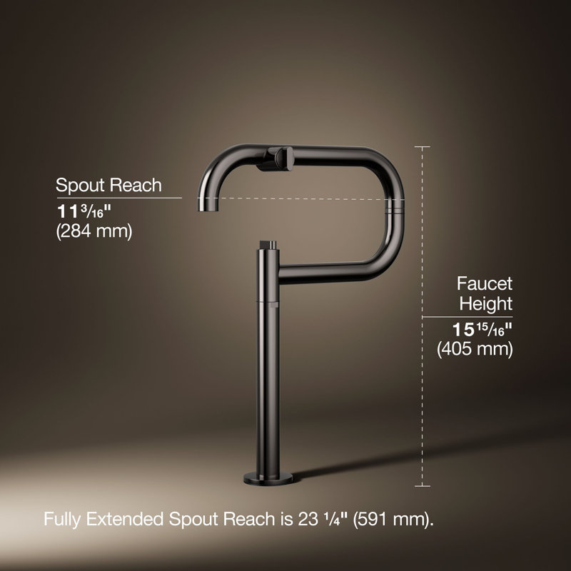 Components® Deck-Mount Pot Filler, Vibrant Titanium