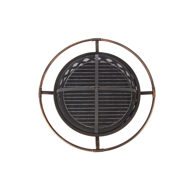 30'' Bronze Wood-Burning Fire Pit with Spark Screen