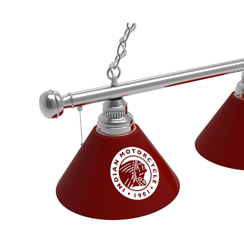 Indian Motorcycle 3 - Light Pool Table Lights Pendant, Burgundy, Chrome
