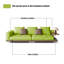 Canapé modulaire kaki en cuir véritable-717553988