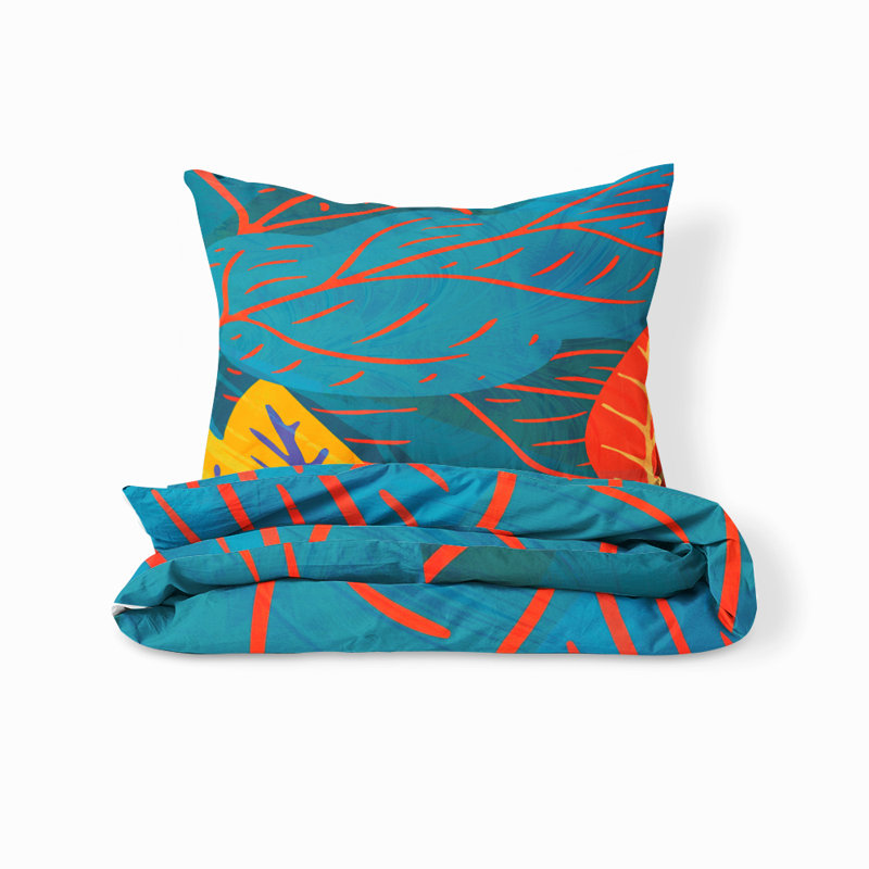  Ensemble de housse de couette Memphis Autumn, Housse de couette simple et 2 taies décoratives