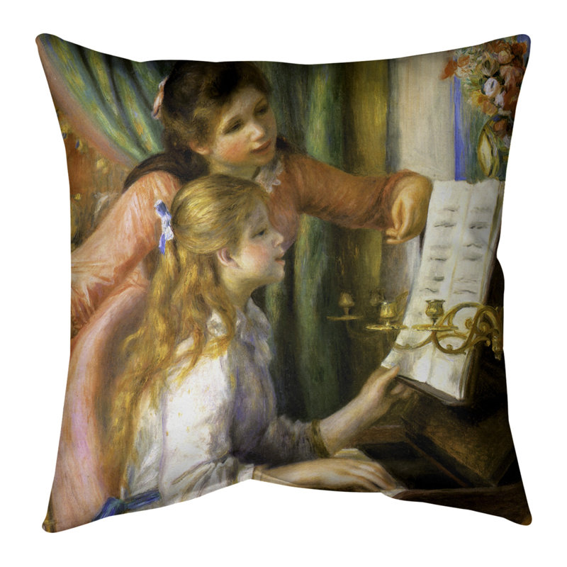 Pierre-Auguste Renoir, filles au piano, 14 po x 14 po, Bourre en polyester