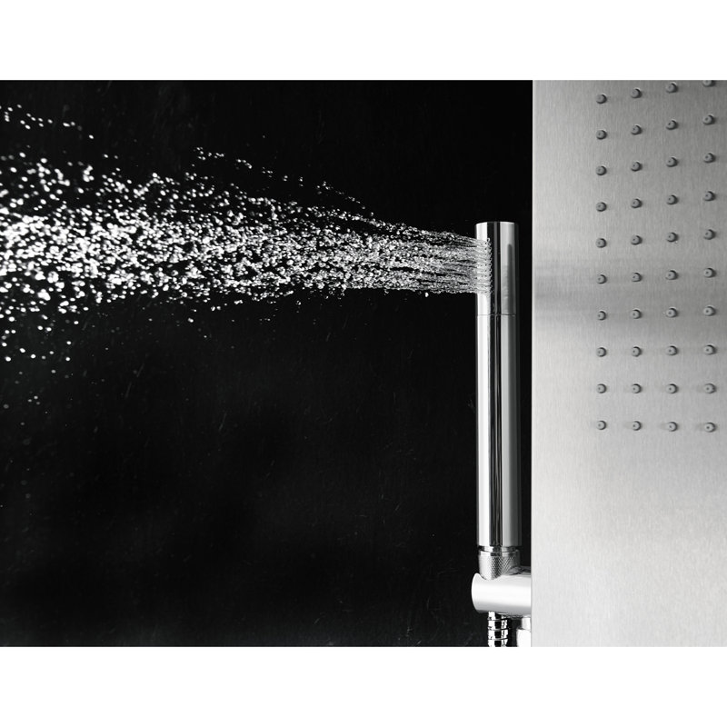 65'' Stainless Steel Shower Panel with Rainfall and Handheld Showerheads