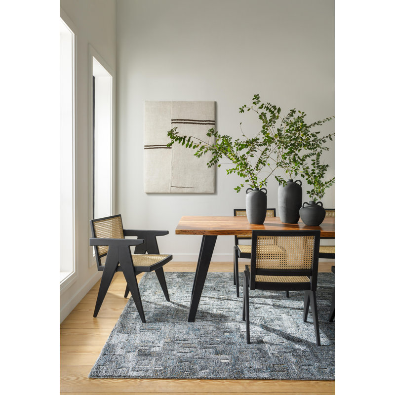 Hand Tufted Area Rug in Yellow, Rectangle 5' x 7'6"