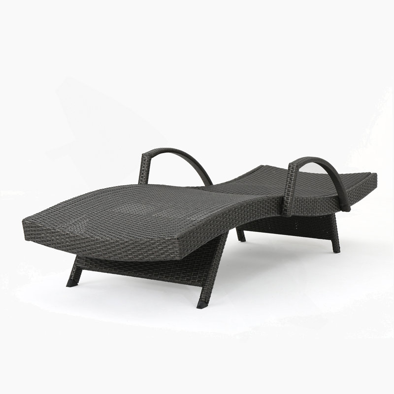 Chaise longue avec accoudoirs pour patio, 2