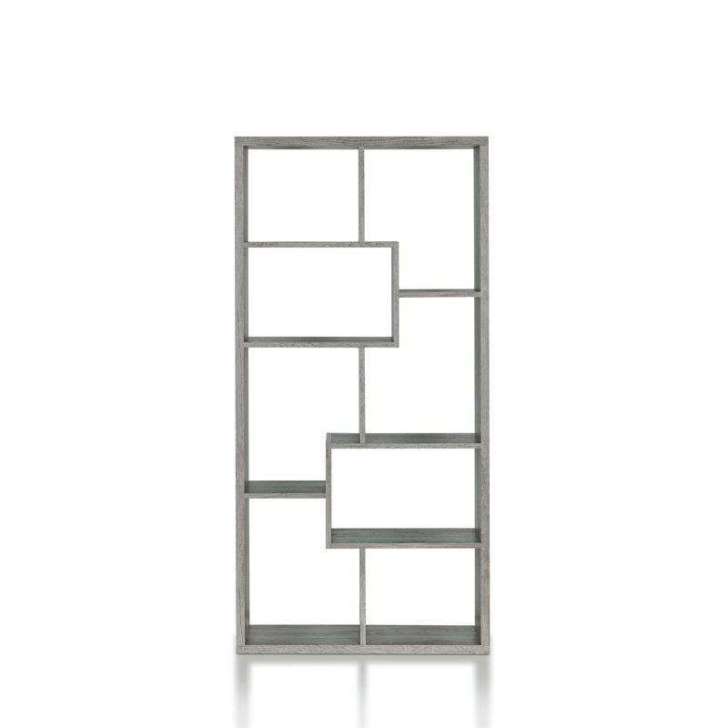Brigman 71''H Geometric Open-Shelf Display Bookcase