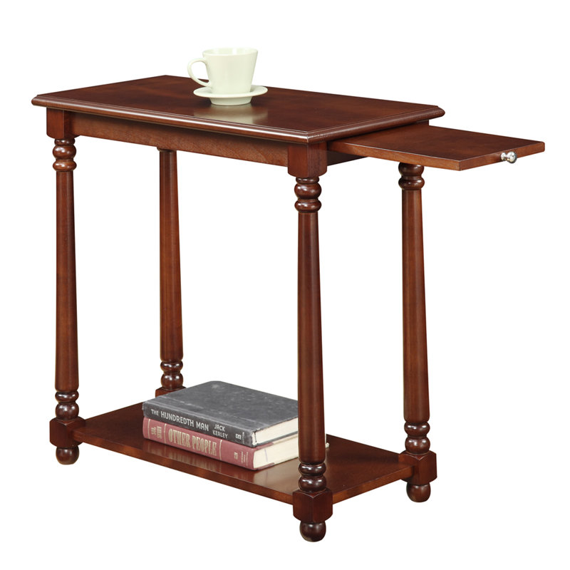 Table de bout avec tablette coulissante Mayall, Acajou