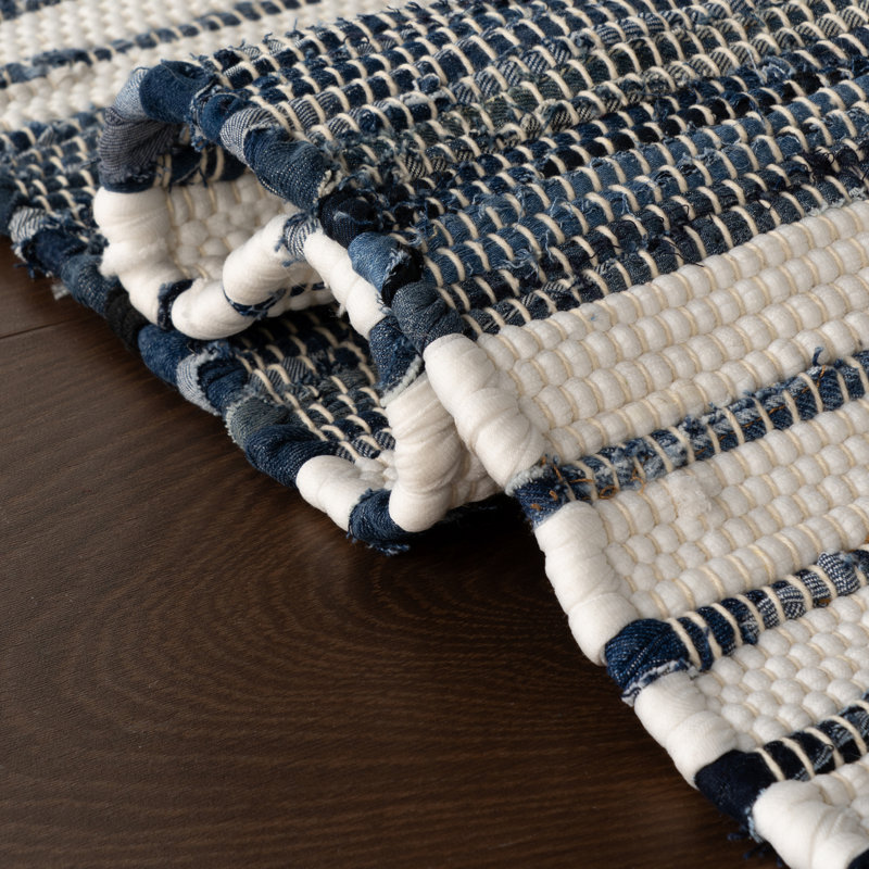 Diora Denim Bohemian Striped Rug, Rectangle 2' x 3'