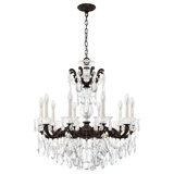La Scala 10 Light 28in x 29.5in Chandelier in Etruscan Gold with Clear Radiance Crystals
