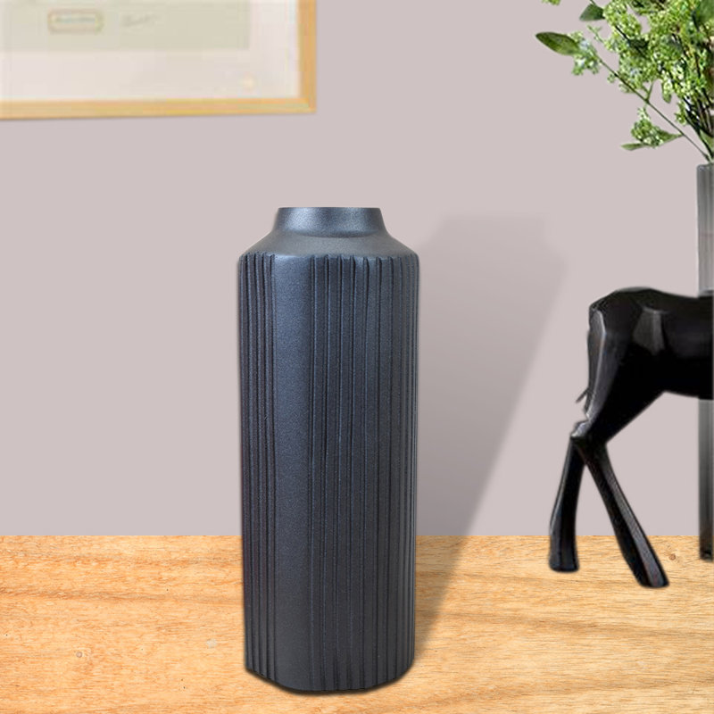 Vase de table Durk 9,84 "Durk, Noir, H 13 po x l 5 po x P 5 po
