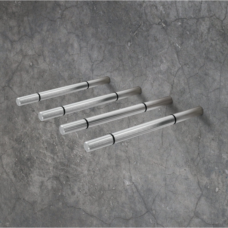 2 Bottle Wall Mounted Wine Bottle Rack, Brushed Aluminum