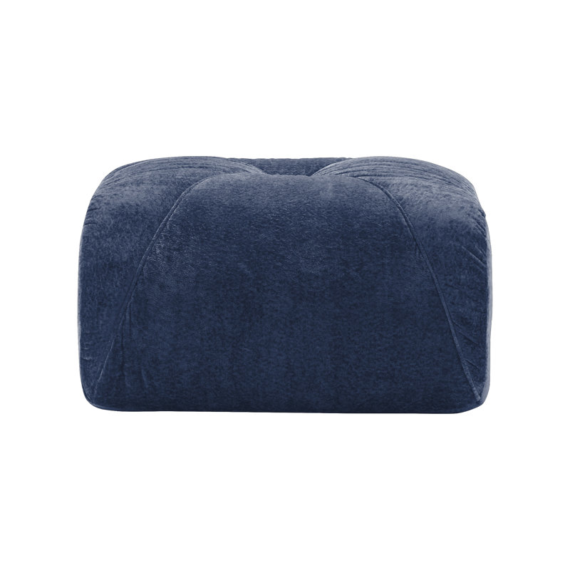 Repose-pieds en velours bleu, Blue