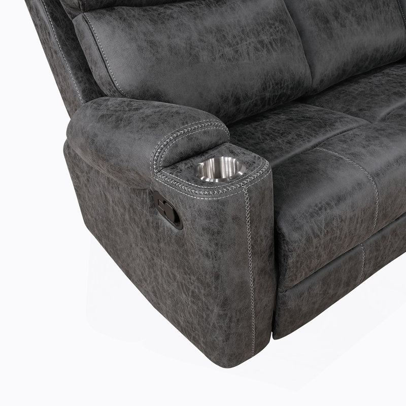 Canapé inclinable manuel en microfibre Hirah