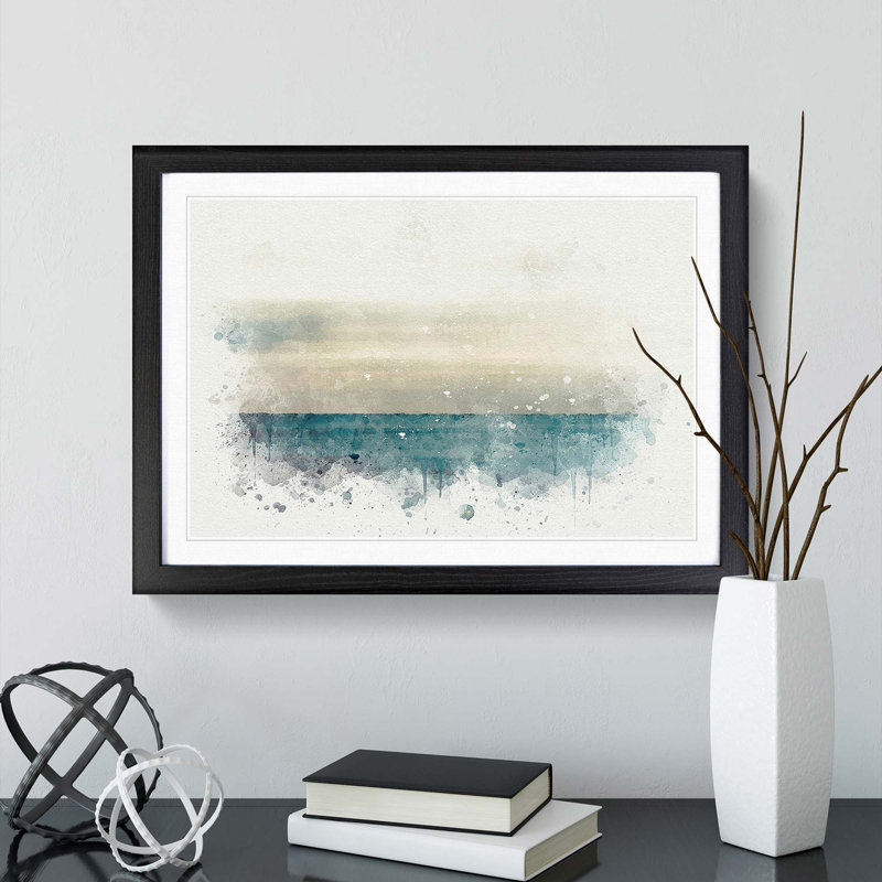 Horizon Rush in Abstract - Picture Frame Graphic Art Print, 62cm H x 87cm W x 2cm D, Black Framed