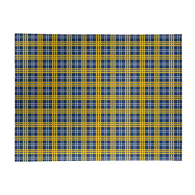 Tapis à carreaux bleu, Rectangle 8 pi x 10 pi
