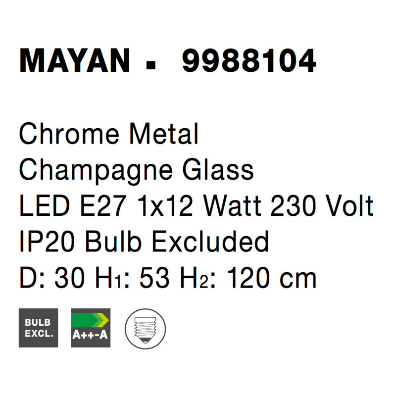 1 - Light Single Pendant, Chrome, Gold