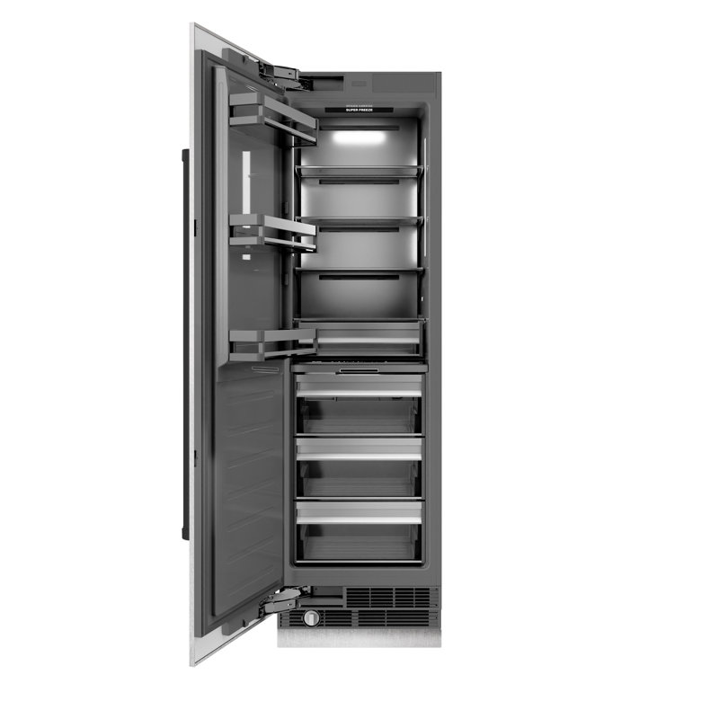 ZLINE Autograph Edition 24 in. 12.4 cu. ft. Column Freezer with Graphite Gray Interior and Matte Black Accents